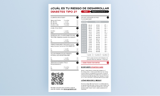 Prueba de riesgo de diabetes tipo 2 para pacientes antes de consultar a un médico